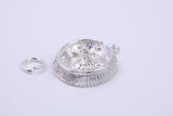 Roulette Wheel Charm, Traditional Charm, Made from Solid 925 Grade Sterling Silver, Complete with Attachment Link