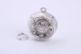 Roulette Wheel Charm, Traditional Charm, Made from Solid 925 Grade Sterling Silver, Complete with Attachment Link