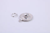 Garden Sun Hat Charm, Traditional Charm, Made from Solid 925 Grade Sterling Silver, Complete with Attachment Link