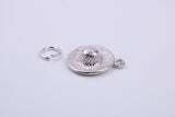 Garden Sun Hat Charm, Traditional Charm, Made from Solid 925 Grade Sterling Silver, Complete with Attachment Link