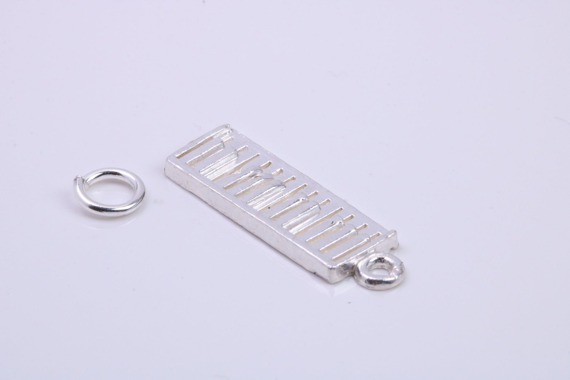 Key Board Charm, Traditional Charm, Made from Solid 925 Grade Sterling Silver, Complete with Attachment Link