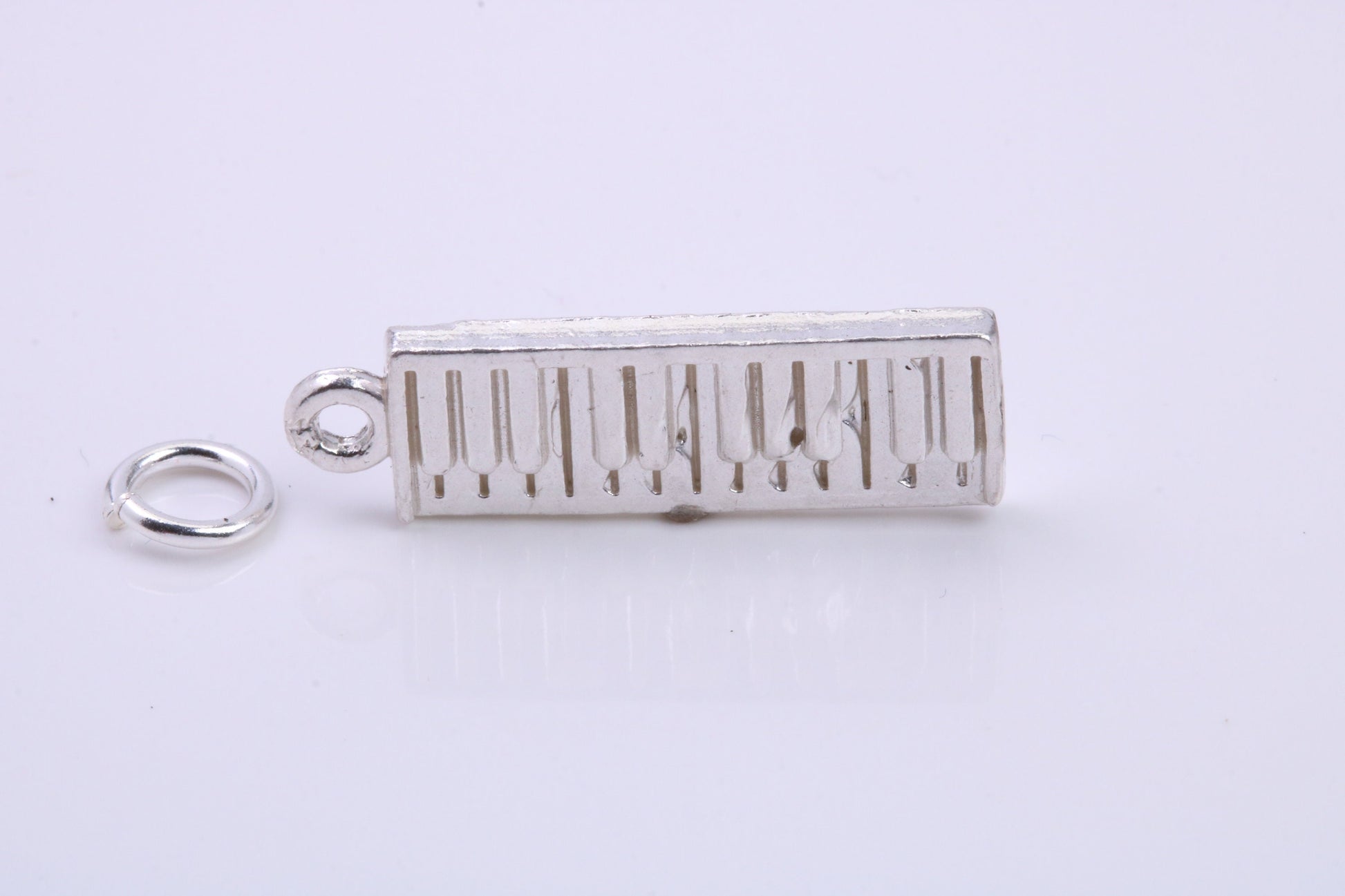 Key Board Charm, Traditional Charm, Made from Solid 925 Grade Sterling Silver, Complete with Attachment Link