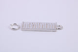Key Board Charm, Traditional Charm, Made from Solid 925 Grade Sterling Silver, Complete with Attachment Link
