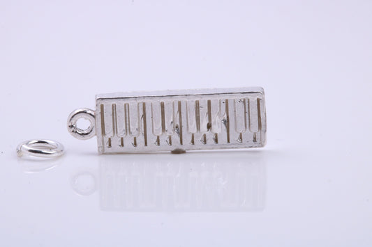 Key Board Charm, Traditional Charm, Made from Solid 925 Grade Sterling Silver, Complete with Attachment Link