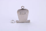 R I P Tombstone Charm, Traditional Charm, Made from Solid 925 Grade Sterling Silver, Complete with Attachment Link