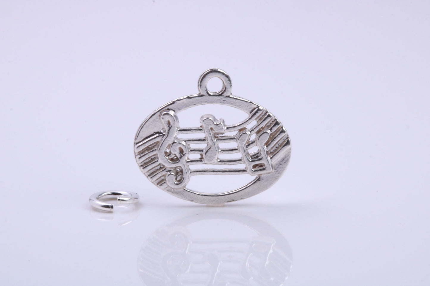 Musical Notes Charm, Traditional Charm, Made from Solid 925 Grade Sterling Silver, Complete with Attachment Link