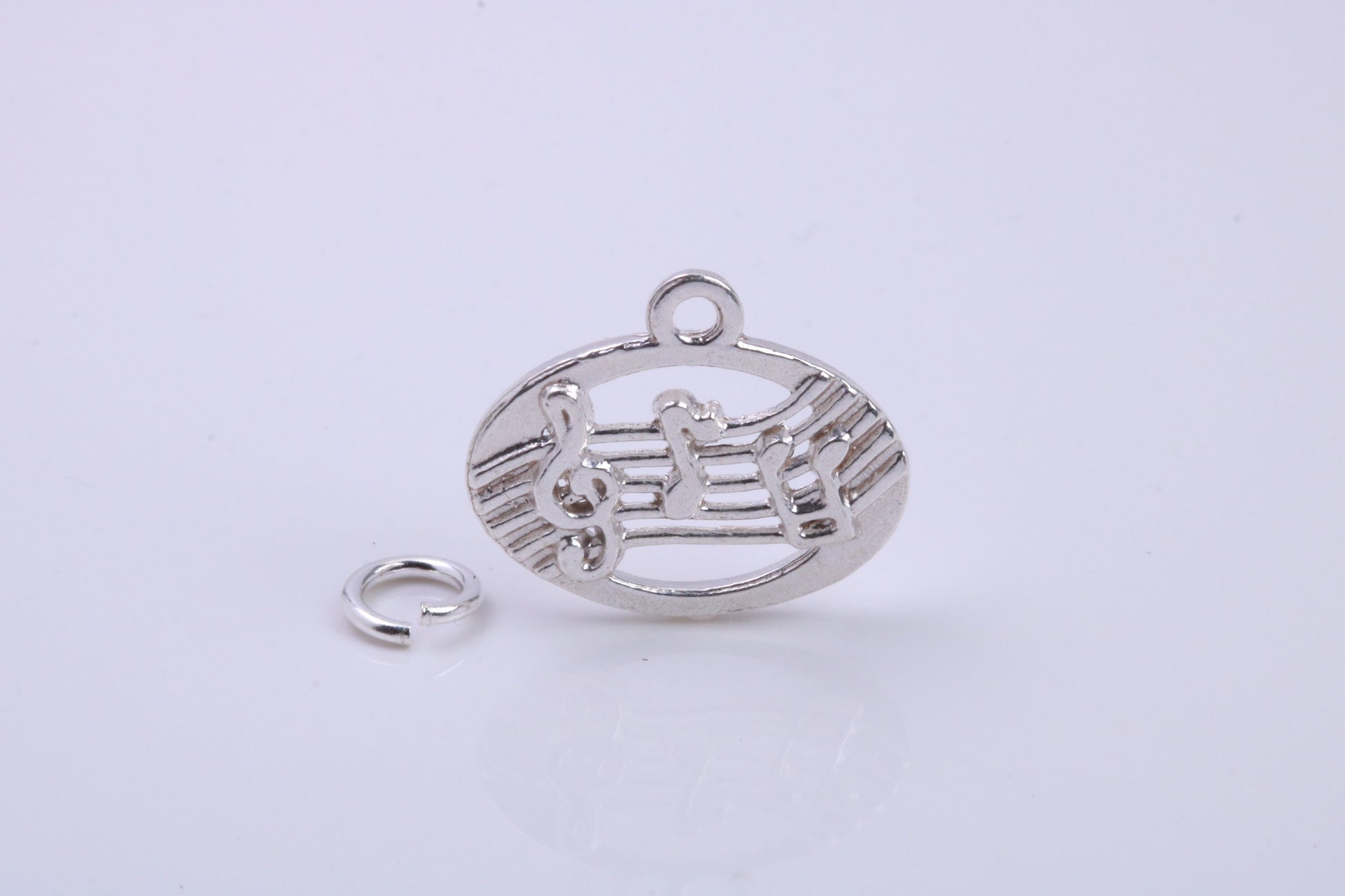 Musical Notes Charm, Traditional Charm, Made from Solid 925 Grade Sterling Silver, Complete with Attachment Link