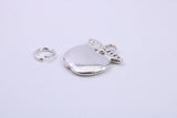 Apple Charm, Traditional Charm, Made from Solid 925 Grade Sterling Silver, Complete with Attachment Link