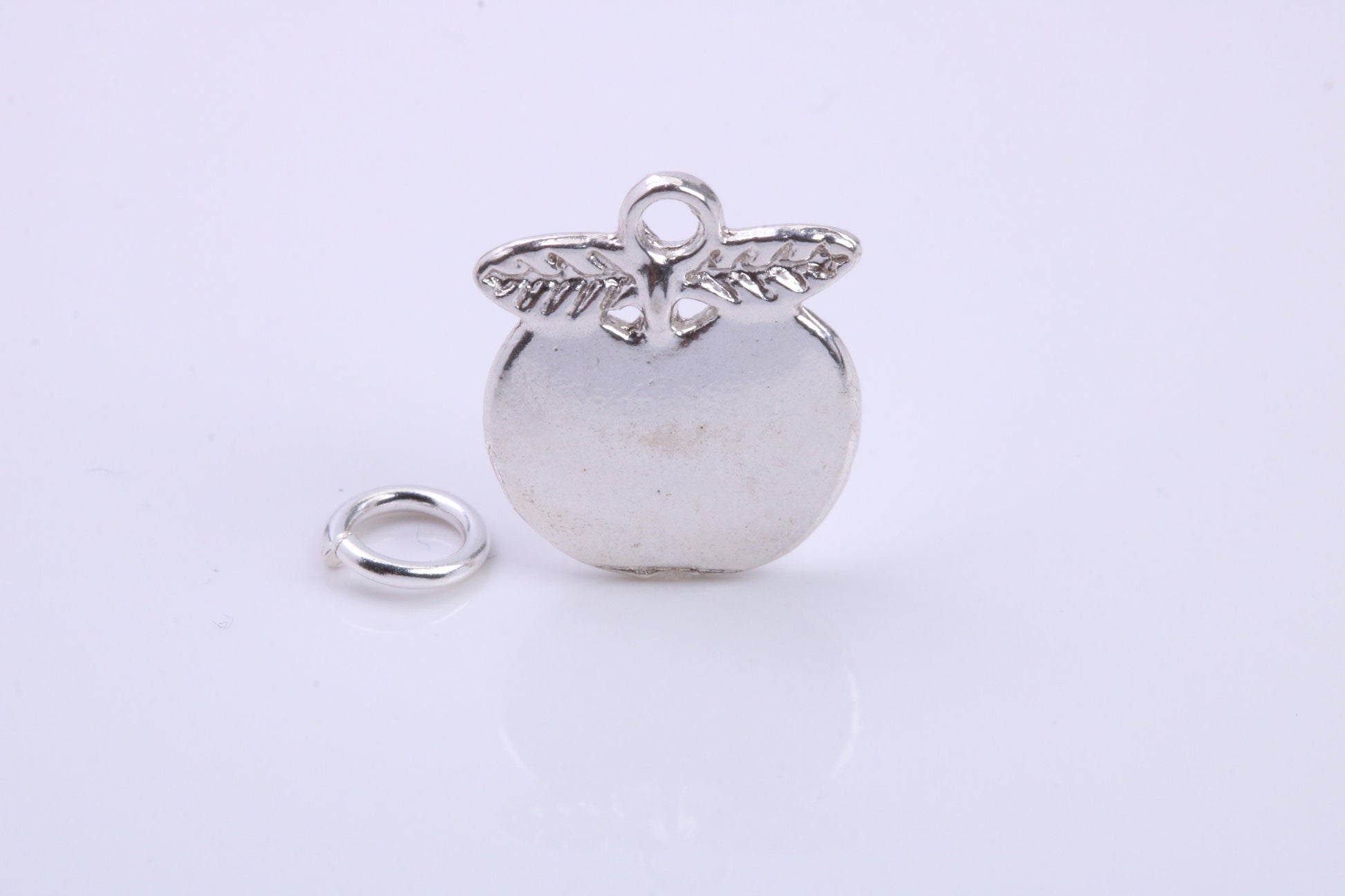 Apple Charm, Traditional Charm, Made from Solid 925 Grade Sterling Silver, Complete with Attachment Link