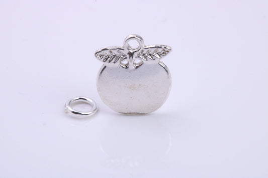 Apple Charm, Traditional Charm, Made from Solid 925 Grade Sterling Silver, Complete with Attachment Link