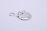 Apple Charm, Traditional Charm, Made from Solid 925 Grade Sterling Silver, Complete with Attachment Link