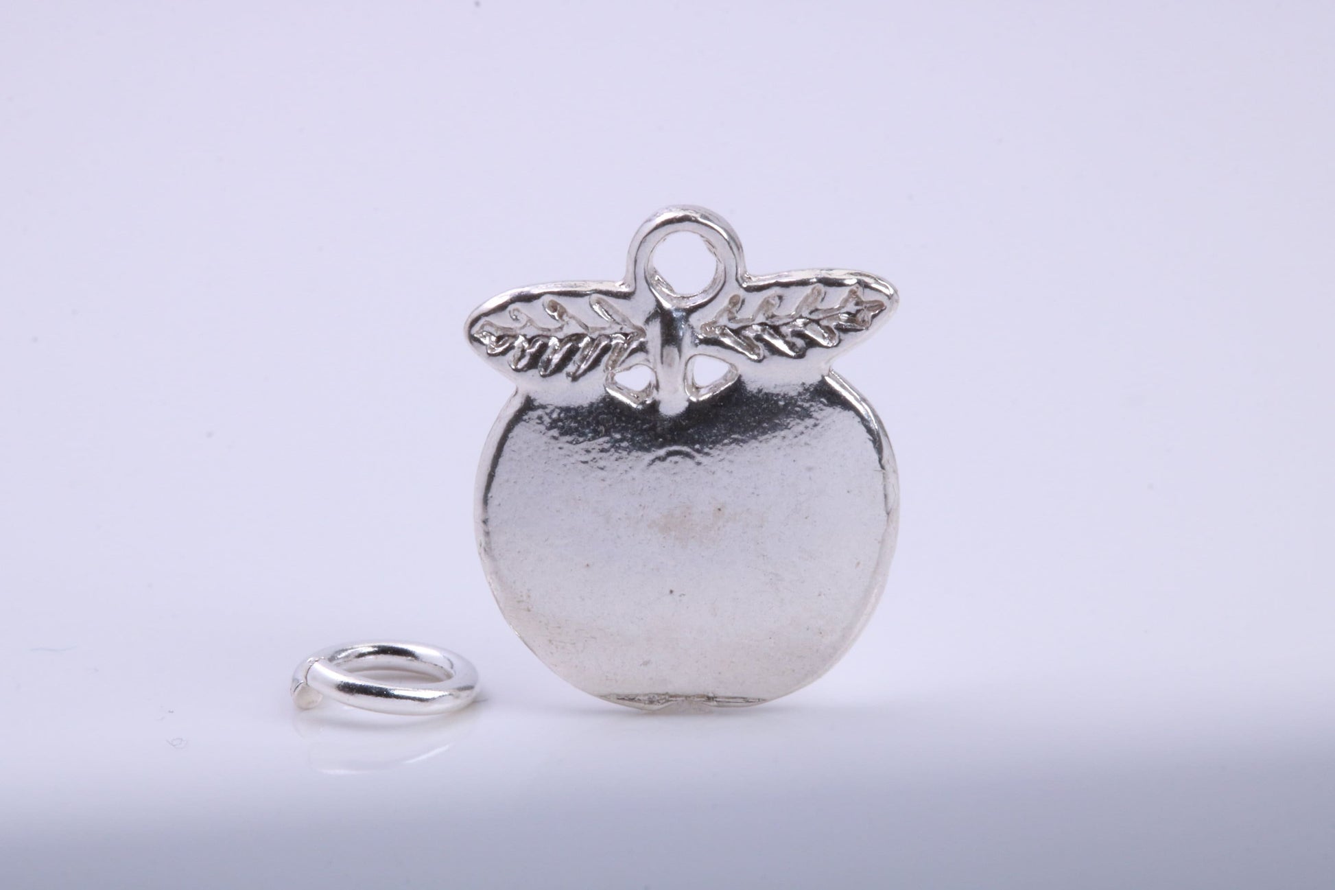 Apple Charm, Traditional Charm, Made from Solid 925 Grade Sterling Silver, Complete with Attachment Link