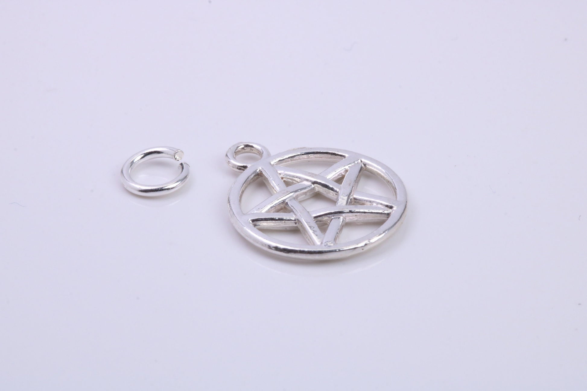 Star of David Charm, Traditional Charm, Made from Solid 925 Grade Sterling Silver, Complete with Attachment Link