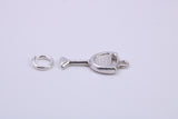 Wine Glass Charm, Traditional Charm, Made from Solid 925 Grade Sterling Silver, Complete with Attachment Link