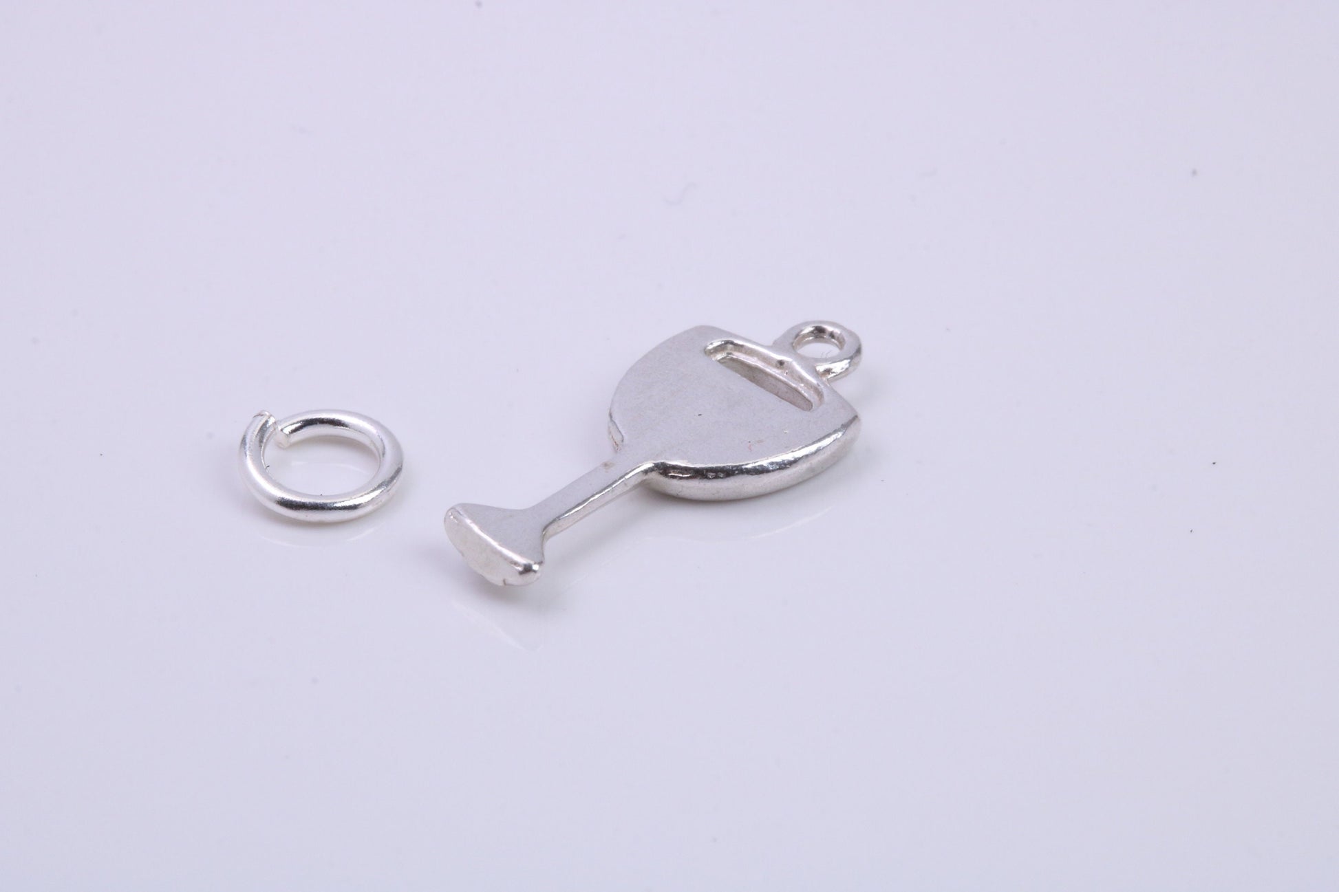 Wine Glass Charm, Traditional Charm, Made from Solid 925 Grade Sterling Silver, Complete with Attachment Link