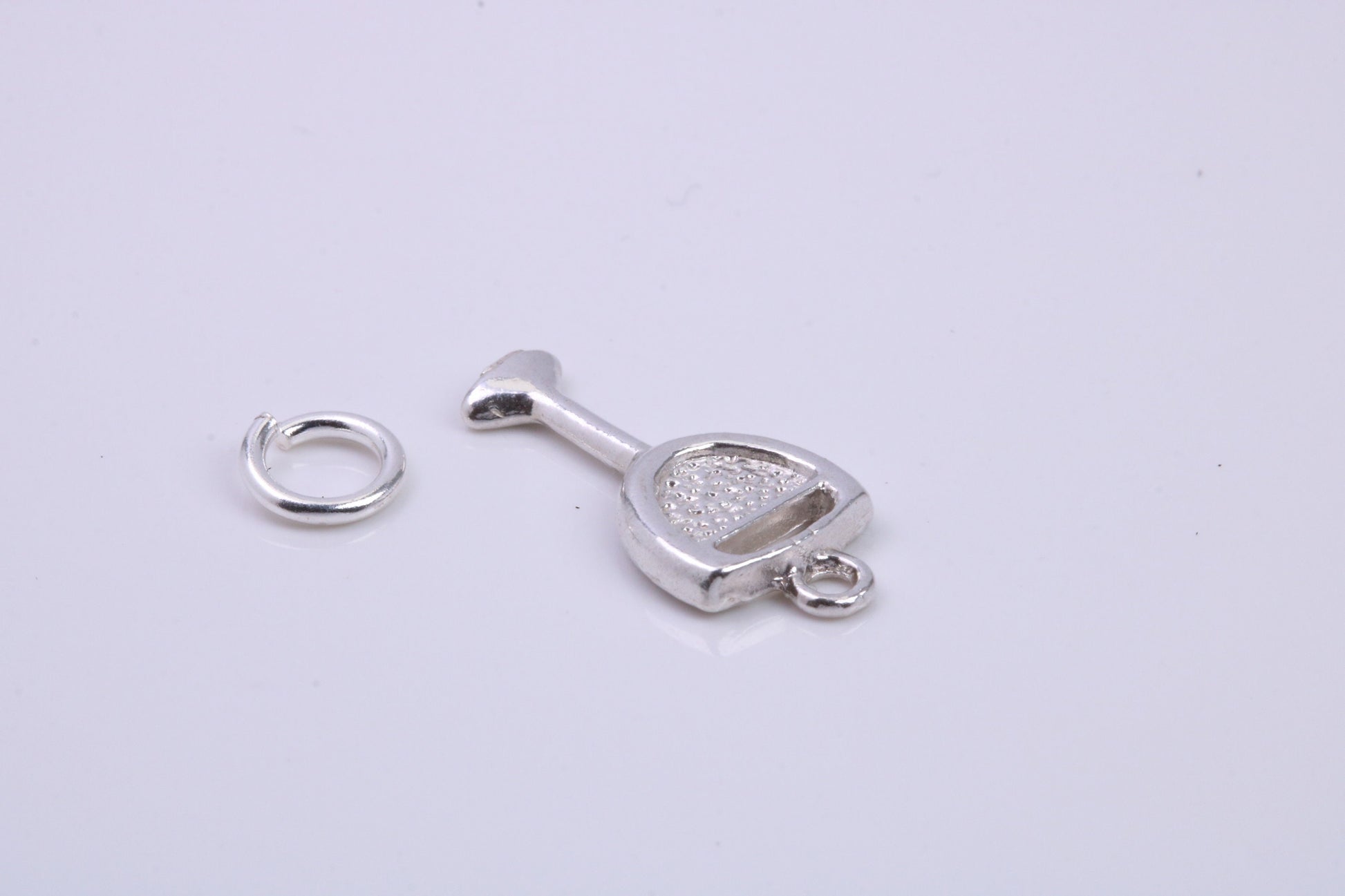Wine Glass Charm, Traditional Charm, Made from Solid 925 Grade Sterling Silver, Complete with Attachment Link