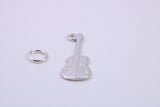 Guitar Charm, Traditional Charm, Made from Solid 925 Grade Sterling Silver, Complete with Attachment Link