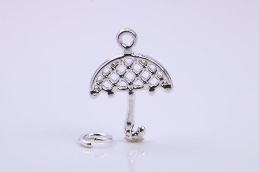 Umbrella Charm, Traditional Charm, Made from Solid 925 Grade Sterling Silver, Complete with Attachment Link