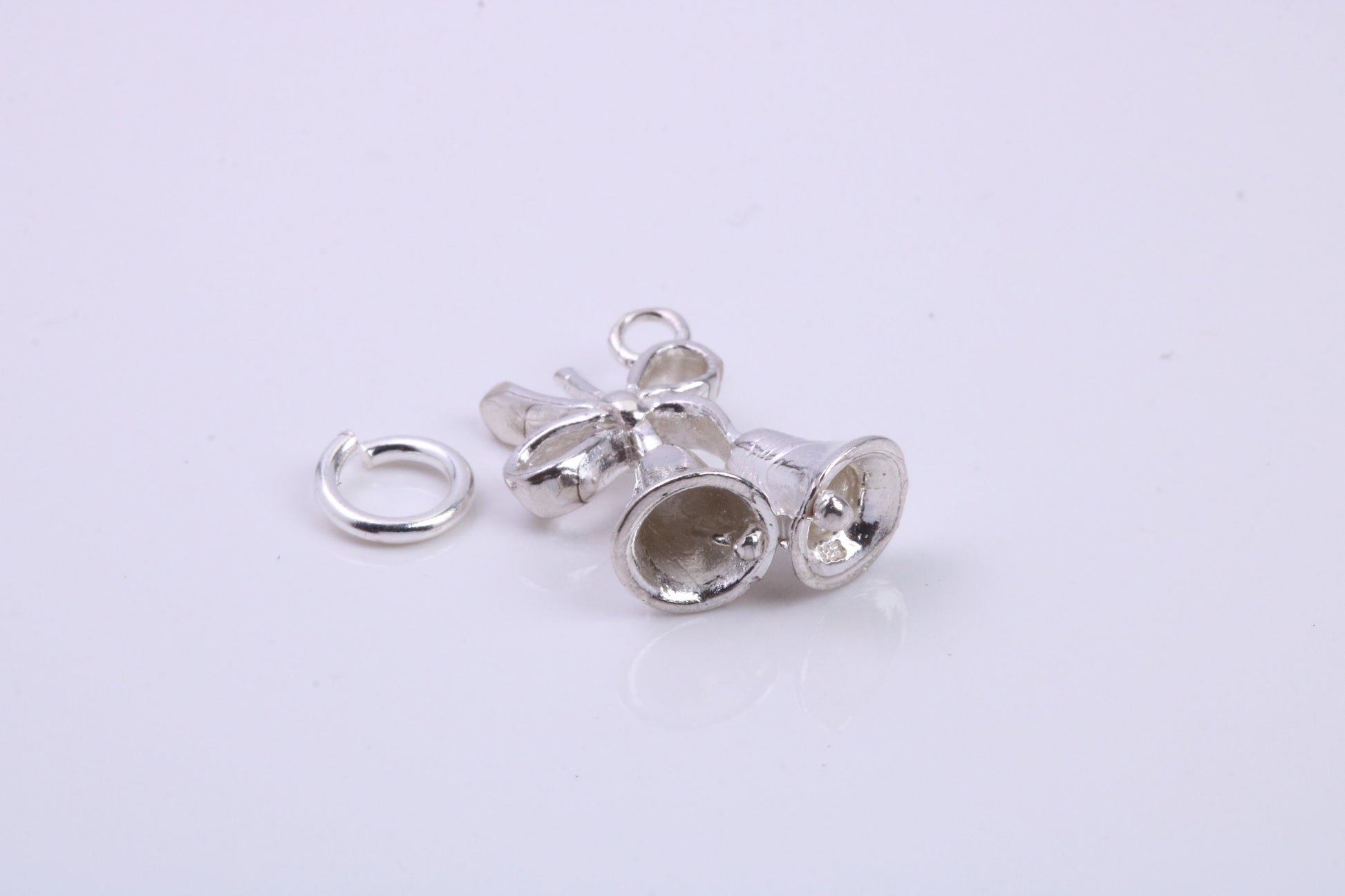 Wedding Bells Charm, Traditional Charm, Made from Solid 925 Grade Sterling Silver, Complete with Attachment Link