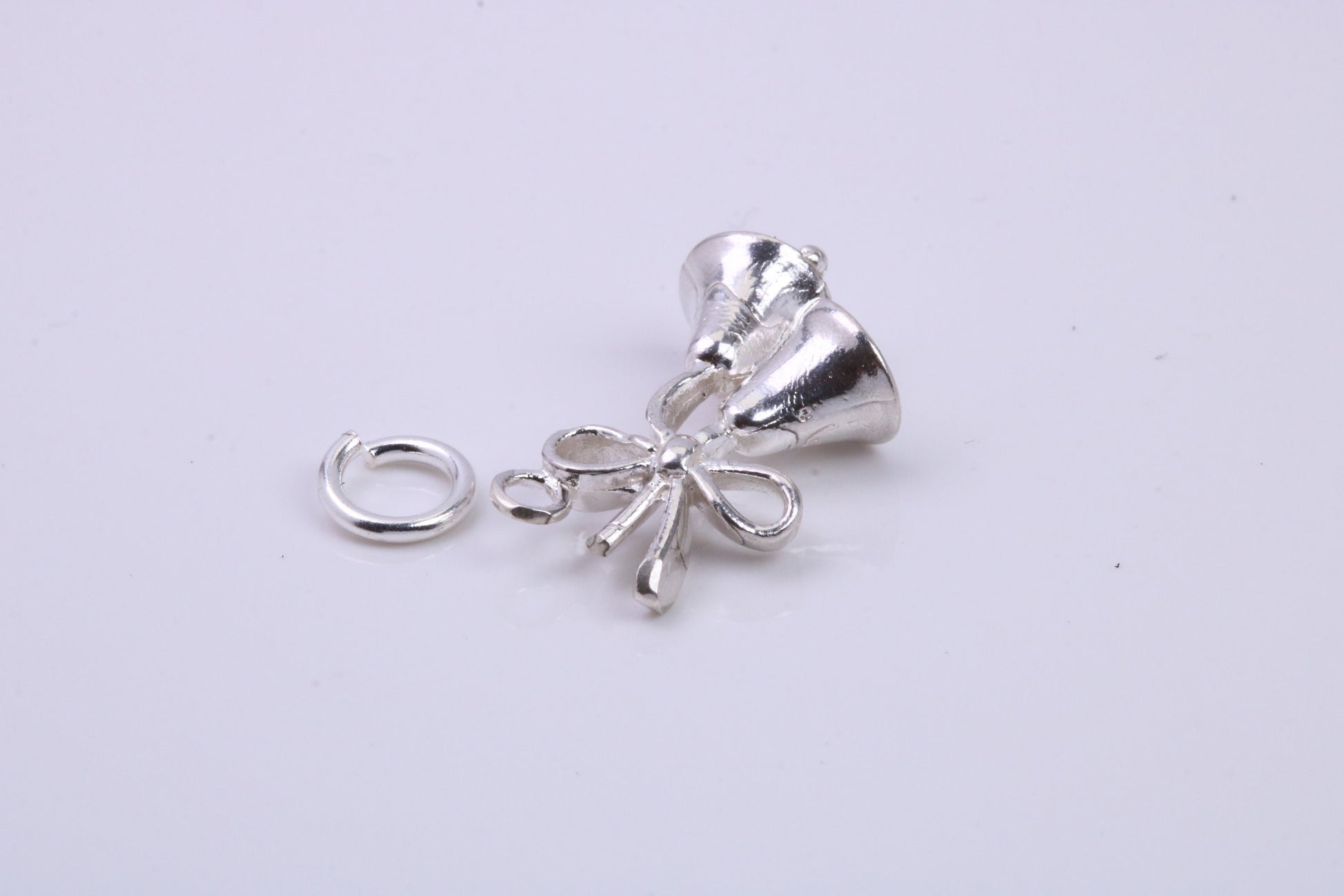 Wedding Bells Charm, Traditional Charm, Made from Solid 925 Grade Sterling Silver, Complete with Attachment Link