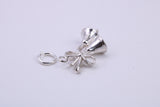 Wedding Bells Charm, Traditional Charm, Made from Solid 925 Grade Sterling Silver, Complete with Attachment Link