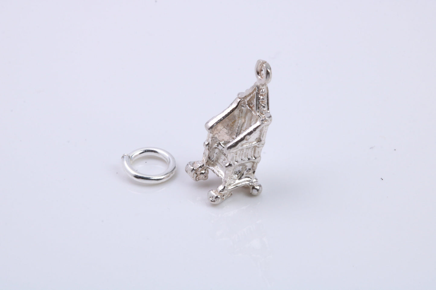 Throne Charm, Traditional Charm, Made from Solid 925 Grade Sterling Silver, Complete with Attachment Link