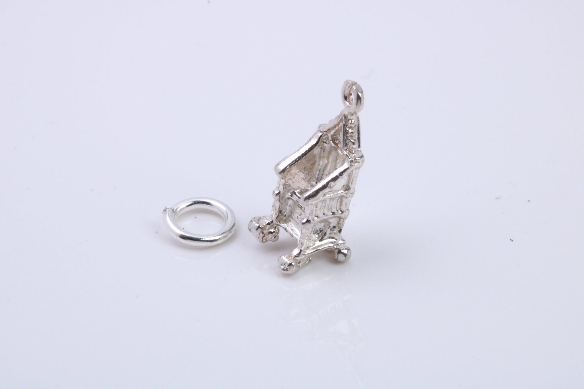 Throne Charm, Traditional Charm, Made from Solid 925 Grade Sterling Silver, Complete with Attachment Link