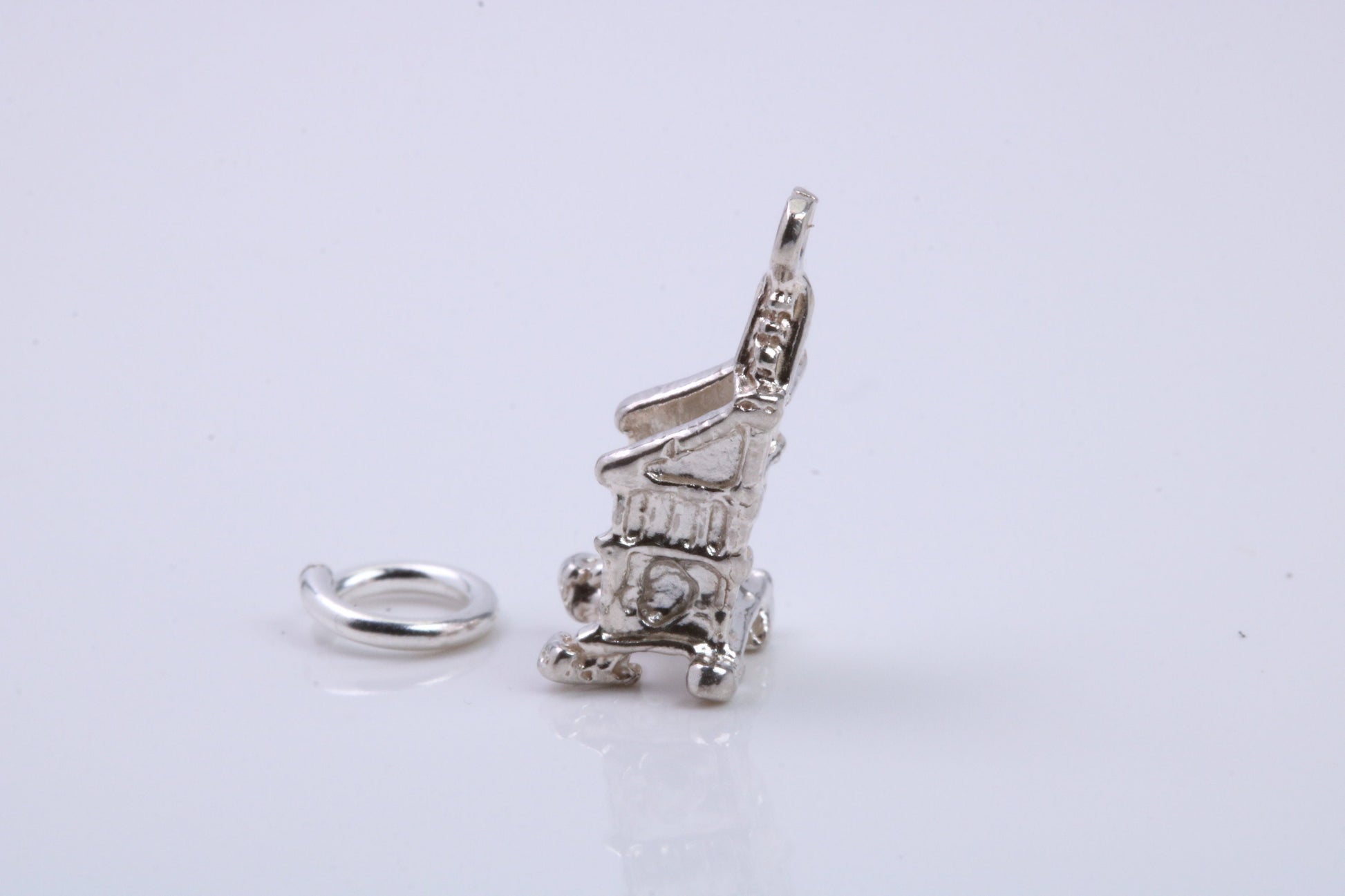 Throne Charm, Traditional Charm, Made from Solid 925 Grade Sterling Silver, Complete with Attachment Link