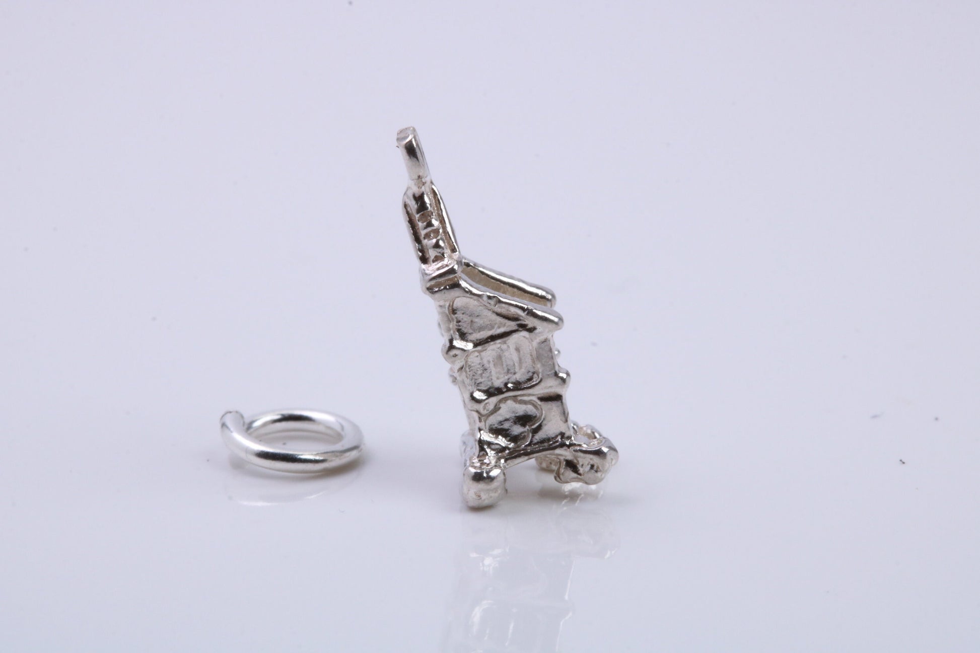 Throne Charm, Traditional Charm, Made from Solid 925 Grade Sterling Silver, Complete with Attachment Link