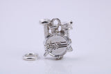 Drum Set Charm, Traditional Charm, Made from Solid 925 Grade Sterling Silver, Complete with Attachment Link