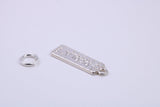 Chocolate Bar Charm, Made from Solid Cast Silver, Complete with Attachment Link