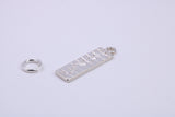 Chocolate Bar Charm, Made from Solid Cast Silver, Complete with Attachment Link