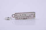 Chocolate Bar Charm, Made from Solid Cast Silver, Complete with Attachment Link