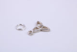 Trinity Knot Charm, Traditional Charm, Made from Solid 925 Grade Sterling Silver, Complete with Attachment Link