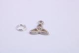 Trinity Knot Charm, Traditional Charm, Made from Solid 925 Grade Sterling Silver, Complete with Attachment Link