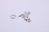 Witch on Broom Stick Charm, Traditional Charm, Made from Solid 925 Grade Sterling Silver, Complete with Attachment Link