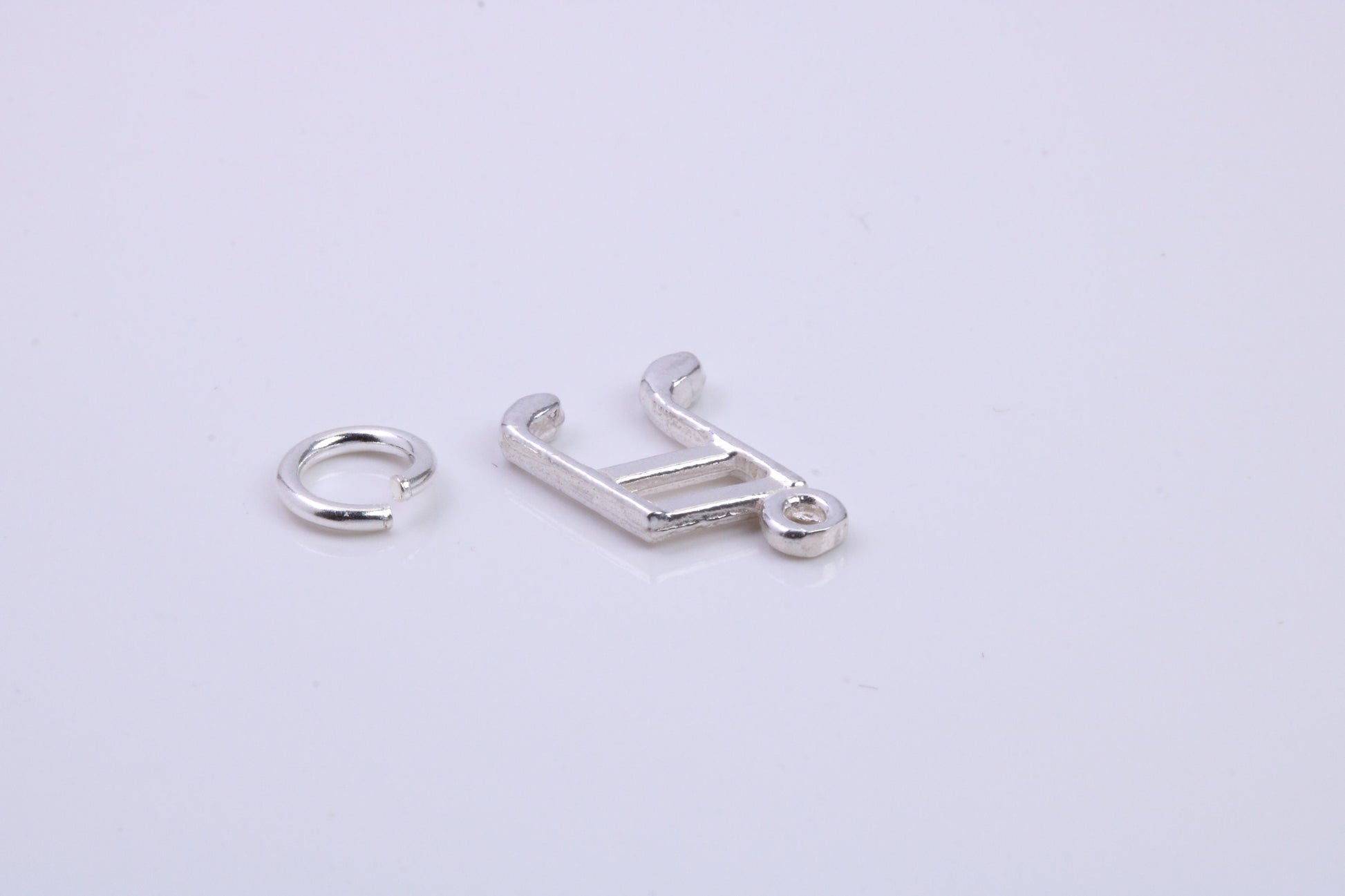 Musical Beam Note Charm, Traditional Charm, Made from Solid 925 Grade Sterling Silver, Complete with Attachment Link