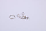 Musical Beam Note Charm, Traditional Charm, Made from Solid 925 Grade Sterling Silver, Complete with Attachment Link