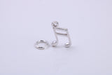 Musical Beam Note Charm, Traditional Charm, Made from Solid 925 Grade Sterling Silver, Complete with Attachment Link