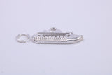 Cruise Ship Charm, Traditional Charm, Made from Solid 925 Grade Sterling Silver, Complete with Attachment Link