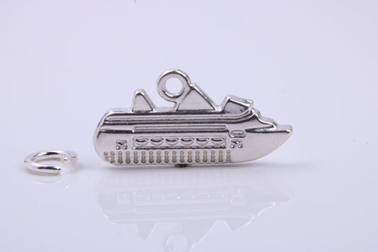 Cruise Ship Charm, Traditional Charm, Made from Solid 925 Grade Sterling Silver, Complete with Attachment Link