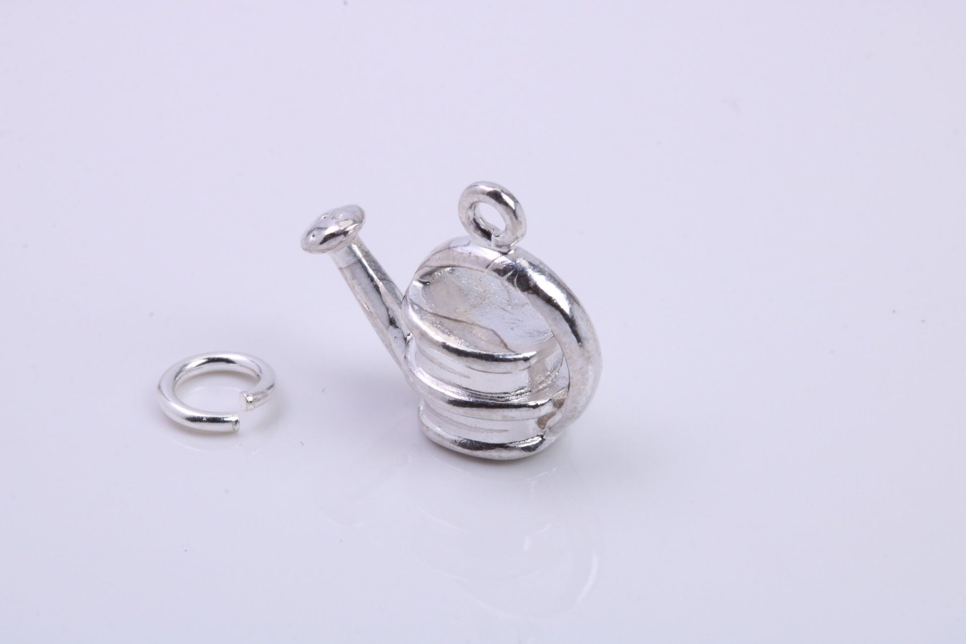 Garden Watering Can Charm, Traditional Charm, Made from Solid 925 Grade Sterling Silver, Complete with Attachment Link