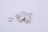 African Elephant Charm, Traditional Charm, Made from Solid 925 Grade Sterling Silver, Complete with Attachment Link