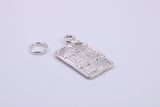 Slot Machine Charm, Traditional Charm, Made from Solid 925 Grade Sterling Silver, Complete with Attachment Link
