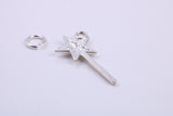 Princess Magic Wand Charm, Traditional Charm, Made from Solid 925 Grade Sterling Silver, Complete with Attachment Link