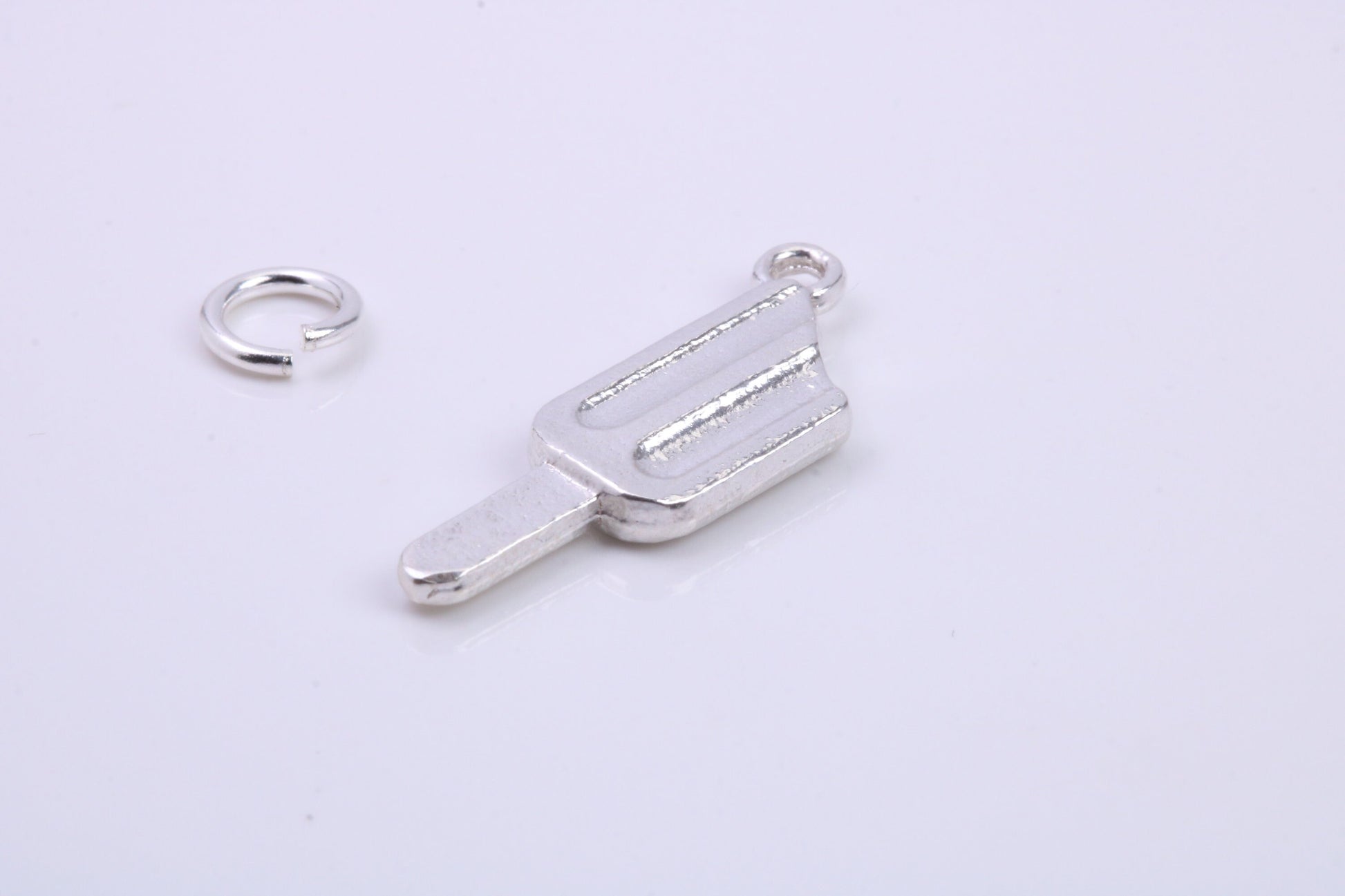 Ice Lolly Charm, Traditional Charm, Made from Solid 925 Grade Sterling Silver, Complete with Attachment Link
