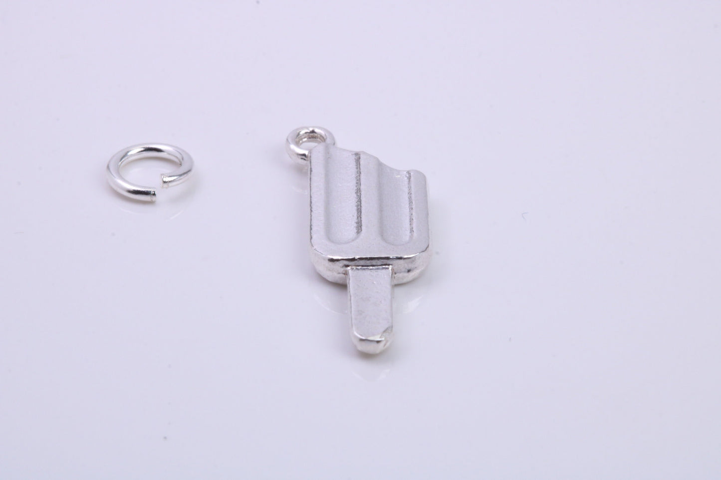 Ice Lolly Charm, Traditional Charm, Made from Solid 925 Grade Sterling Silver, Complete with Attachment Link