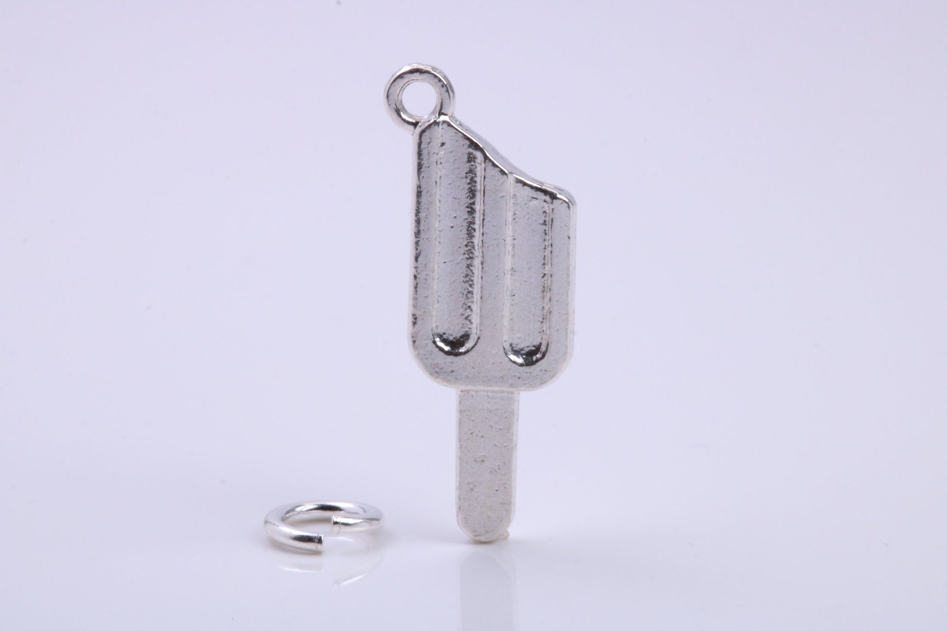 Ice Lolly Charm, Traditional Charm, Made from Solid 925 Grade Sterling Silver, Complete with Attachment Link