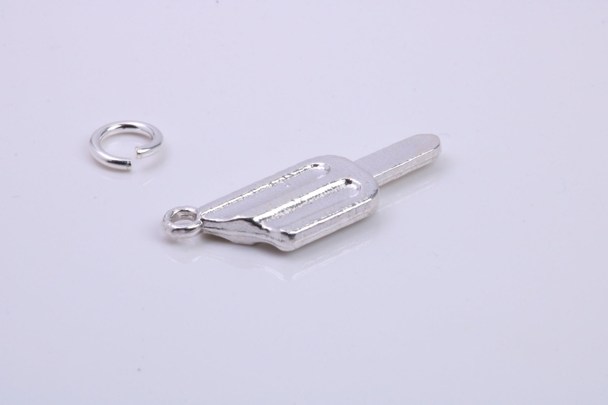 Ice Lolly Charm, Traditional Charm, Made from Solid 925 Grade Sterling Silver, Complete with Attachment Link