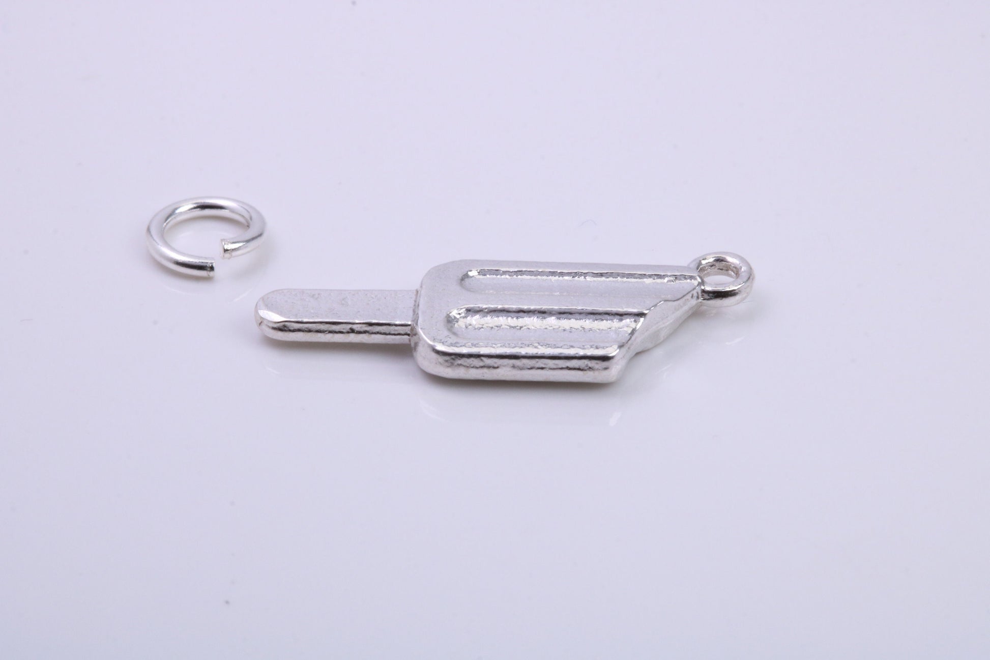 Ice Lolly Charm, Traditional Charm, Made from Solid 925 Grade Sterling Silver, Complete with Attachment Link